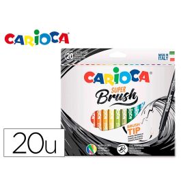 Rotulador Carioca Punta De Pincel Lavable Caja De 20 Unidades Colores Surtidos Precio: 11.495000483999998. SKU: B193MGJ836