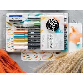 Set De Caligrafia Tombow Blended Lettering Cozy Times 9 Piezas