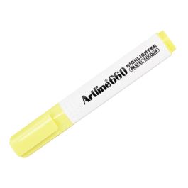 Rotulador Artline Fluorescente Ek-660 Amarillo Pastel Punta Biselada 12 unidades