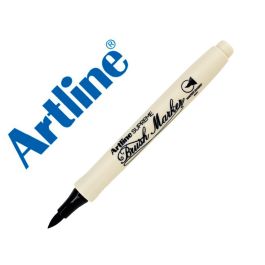 Rotulador Artline Supreme Brush Epfs Pintura Base De Agua Punta Tipo Pincel Trazo Fino Negro 12 unidades