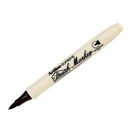 Rotulador Artline Supreme Brush Epfs Pintura Base De Agua Punta Tipo Pincel Trazo Fino Marron Oscuro 12 unidades