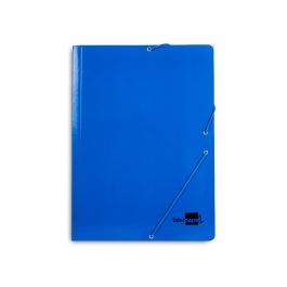 Carpeta Liderpapel Gomas Folio 3 Solapas Carton Plastificado Color Azul