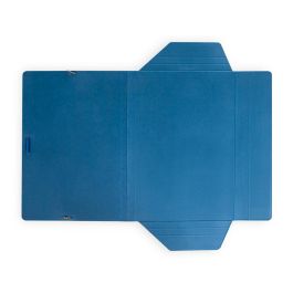 Carpeta Liderpapel Gomas Folio 3 Solapas Carton Plastificado Color Azul