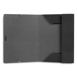 Carpeta Liderpapel Gomas Folio 3 Solapas Carton Plastificado Color Negro