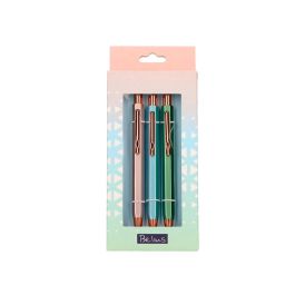 Boligrafo Belius Brela Cuerpo Hexagonal Con Clip Colores Pasteles Caja De Regalo Con 3 Boligrafos