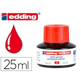 Tinta Rotulador Edding Mtk25 Con Sistema Capilar Color Rojo Frasco De 25 mL