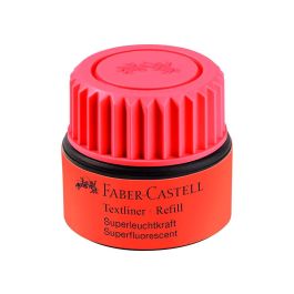 Tinta Rotulador Faber Castell Textliner Fluorescente 1549 Con Sistema Capilar Color Rojo Bote 30 mL