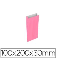 Sobre Papel Basika Celulosa Rosa Con Fuelle XXS 100x200x30 mm Paquete De 25 Unidades