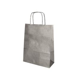 Bolsa Papel Q-Connect Kraft Plata XS Con Asa Retorcida 180x240X80 mm 25 unidades