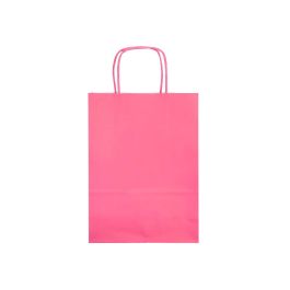 Bolsa Papel Q-Connect Celulosa Rosa XS Con Asa Retorcida 180x240X80 mm 25 unidades