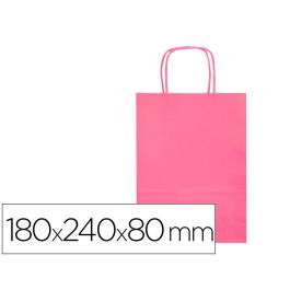 Bolsa Papel Q-Connect Celulosa Rosa XS Con Asa Retorcida 180x240X80 mm 25 unidades