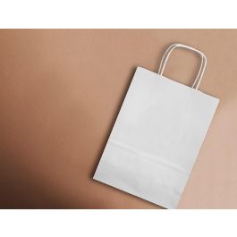 Bolsa Papel Q-Connect Celulosa Blanco S Con Asa Retorcida 240x320X10 mm 25 unidades