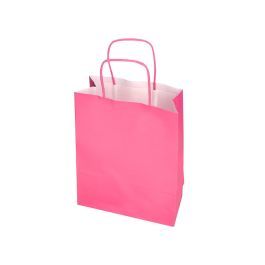 Bolsa Papel Q-Connect Celulosa Rosa S Con Asa Retorcida 240x320X10 mm 25 unidades