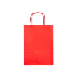 Bolsa Papel Q-Connect Celulosa Rojo M Con Asa Retorcida 270x370X12 mm 25 unidades