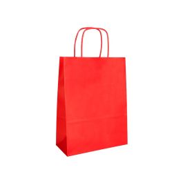 Bolsa Papel Q-Connect Celulosa Rojo M Con Asa Retorcida 270x370X12 mm 25 unidades