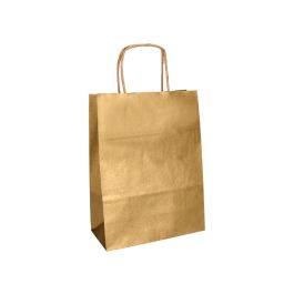 Bolsa Papel Q-Connect Kraft Oro L Con Asa Retorcida 320x400X14 mm 25 unidades