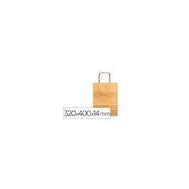 Bolsa Papel Q-Connect Kraft Oro L Con Asa Retorcida 320x400X14 mm 25 unidades