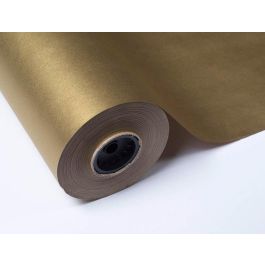 Papel De Regalo Basika Metalizado Oro Bobina Ancho 31 cm Longitud 80 M