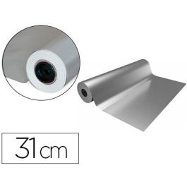 Papel De Regalo Basika Metalizado Plata Bobina Ancho 31 cm Longitud 80 M