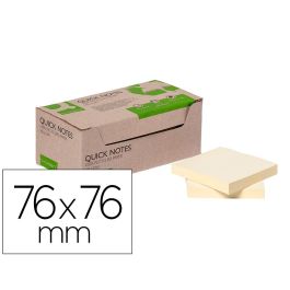 Bloc De Notas Adhesivas Quita Y Pon Q-Connect 76x76 mm 100% Papel Reciclado Amarillo En Caja De Carton 12 unidades Precio: 7.9739000121. SKU: B1CFPAB94G