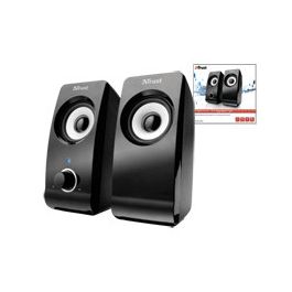 Trust altavoces 2.0 remo speaker set 8w rms alimentados por usb control volumen negro