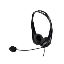 Auricular Q-Connect Biaural Diadema Con Microfono Y Control De Volumen Conexion Usb Cable De 2M Color Negro