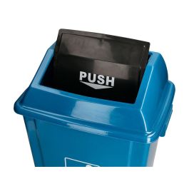 Papelera Contenedor Q-Connect Plastico Con Tapa De Balancin 58 Litros Azul 470x330x760 mm