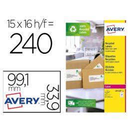 Etiqueta Adhesiva Avery Blanca Permanente Reciclada 100% Laser 99,1x33,9 mm Caja De 240 Unidades Precio: 10.58999986. SKU: B194AZA7TB