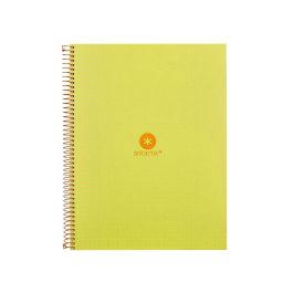 Cuaderno Espiral A4 Micro Antartik Dots Tapa Forrada 80H 90 gr Rayado Puntos 1 Banda 4 Taladros Amarillo