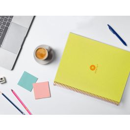 Cuaderno Espiral A4 Micro Antartik Dots Tapa Forrada 80H 90 gr Rayado Puntos 1 Banda 4 Taladros Amarillo