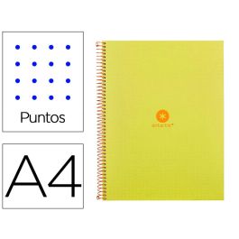 Cuaderno Espiral A4 Micro Antartik Dots Tapa Forrada 80H 90 gr Rayado Puntos 1 Banda 4 Taladros Amarillo