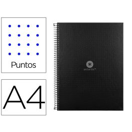 Cuaderno Espiral A4 Micro Antartik Dots Tapa Forrada 80H 90 gr Rayado Puntos 1 Banda 4 Taladros Negro