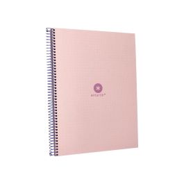 Cuaderno Espiral A4 Micro Antartik Dots Tapa Forrada 80H 90 gr Rayado Puntos 1 Banda 4 Taladros Rosa