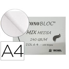 Bloc Dibujo Multitecnicas Michel Econobloc Mix Media Din A4 Encolado 100 Hojas 240 gr-M2 210x297 mm