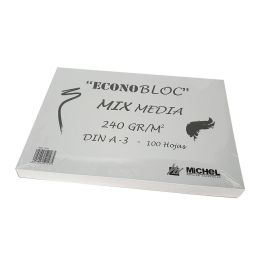 Bloc Dibujo Multitecnicas Michel Econobloc Mix Media Din A3 Encolado 100 Hojas 240 gr 297x420 mm