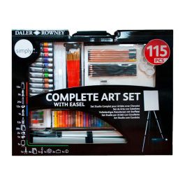 Set De Pinturas Daler Rowney 115 Piezas Con Caballete De Aluminio Plegable 457x73x584 mm