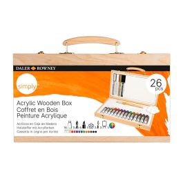 Maletin De Pinturas Acrilicas Daler Rowney Madera 26 Piezas 334x204x50 mm