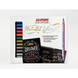 Alpino Rotuladores Metallic Lettering Color Experience Doble Punta C-Surtidos Estuche 12 Ud + Bloc