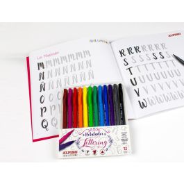 Alpino Rotuladores Dual Artist Colores Surtidos 12 Ud + Libro Guía Iniciación Al Lettering