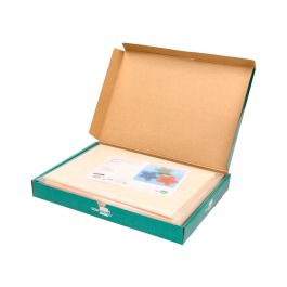 Cartulina Liderpapel A4 180 gr-M2 Crema Paquete De 25+5 Hojas En Carpeta Dossier Transparente Con Cierre Velcro