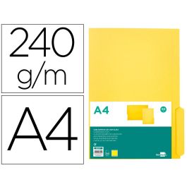 Subcarpeta Cartulina Liderpapel A4 Pestaña Inferior 240 gr-M2 Color Amarillo 50 unidades