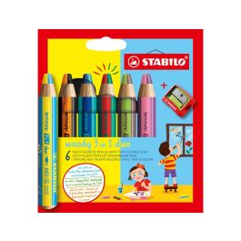 Lapices De Colores Stabilo Woody 3 En 1 Duo Estuche De 6 Colores Surtidos