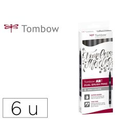 Rotulador Tombow Abt Dual Brush Acuarelable Doble Punta Fina-Pincel Estuche De 6 Colores Gama Grises Precio: 24.8050003509. SKU: B1CJK9NJ24