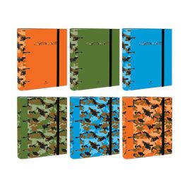 Carpeta De 4 Anillas De 40 mm Mixtas Carton Forrado Folio Colores Surtidos Camuflaje 6 Diseños 12 unidades