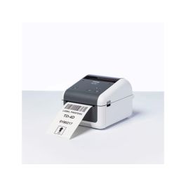 Impresora de Etiquetas y Tickets Brother TD-4210D/ Térmica Directa/ Ancho etiqueta 118mm/ USB-RS-232C/ Blanca y Negra