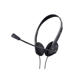 Trust Auriculares Basic Estéreo Jack 3.5 mm Ultraligeros Con Micrófono Flexible Ajustable Negro.