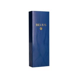 Boligrafo Belius Neptuno Aluminio Textura Wavy Color Azul Marino Tinta Azul Caja De Diseño