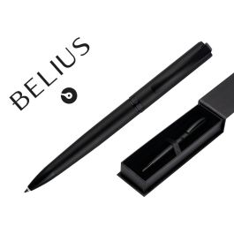 Boligrafo Belius Turbo Aluminio Color Negro Tinta Azul Caja De Diseño