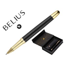 Boligrafo Y Estuche Belius Soiree Color Negro Y Dorado Tinta Azul Caja De Diseño