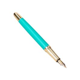 Pluma Y Estuche Belius Soiree Color Art Deco Turquesa Dorado Tinta Azul Caja De Diseño